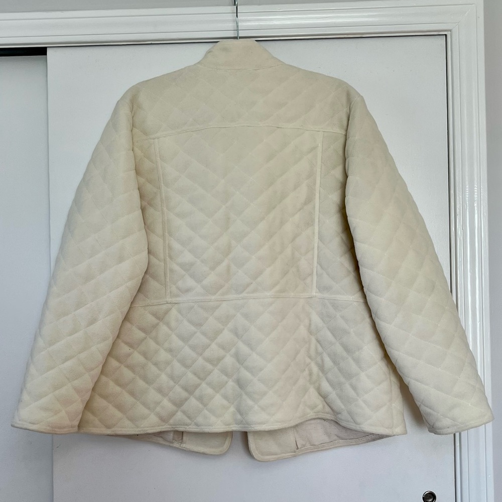 Cream Quilted Coat - Picture 4 of 5